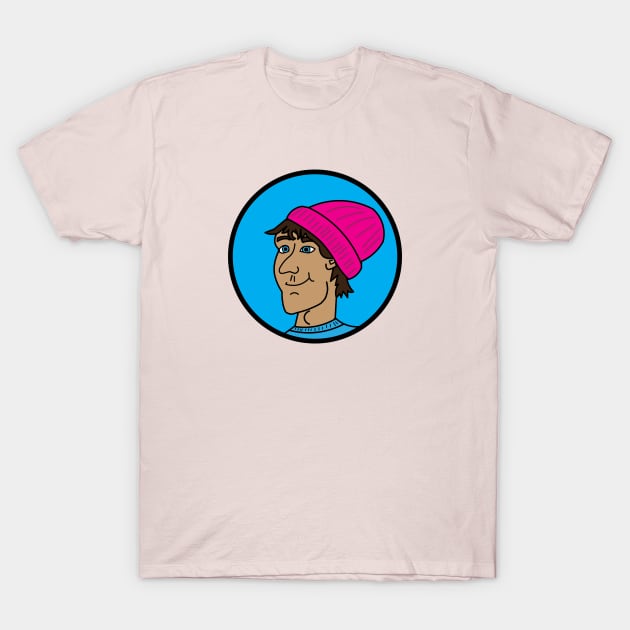 Dude in a hot pink beanie T-Shirt by The Hot Pink Beanie